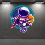 Astronaut and Pumpkin Good Friends LED neon sign product image
