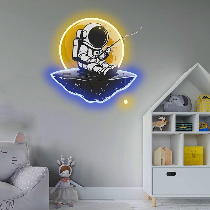 Astronaut Fishing Light - Whimsical LED neon sign product image
