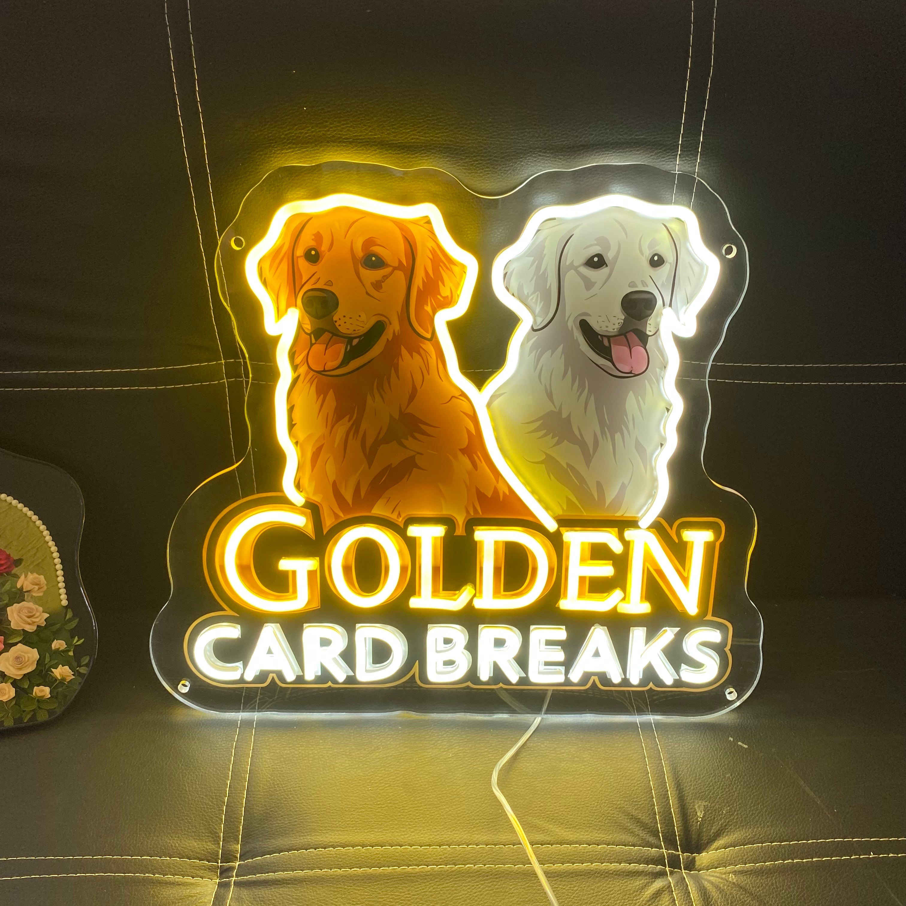 With Golden Retriever Design - Yellow LED neon sign by NeonCS