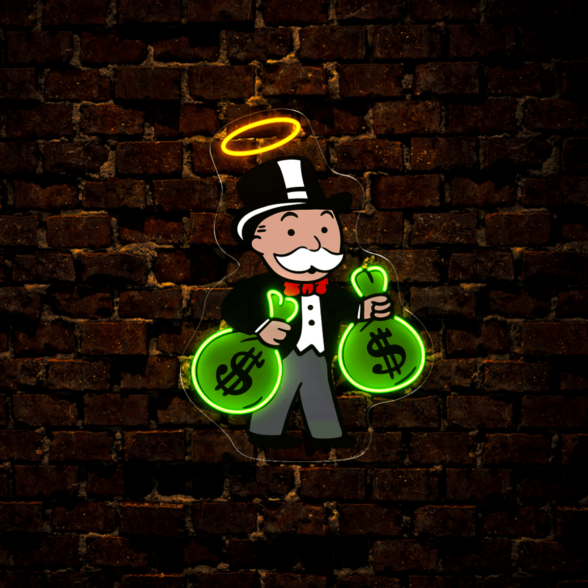 Monopoly Man Money Bag Artwork LED neon sign product image