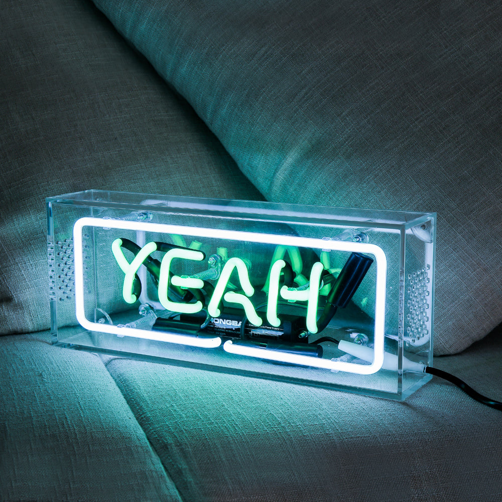 Yeah" with Green Lighting Table LED neon sign product image