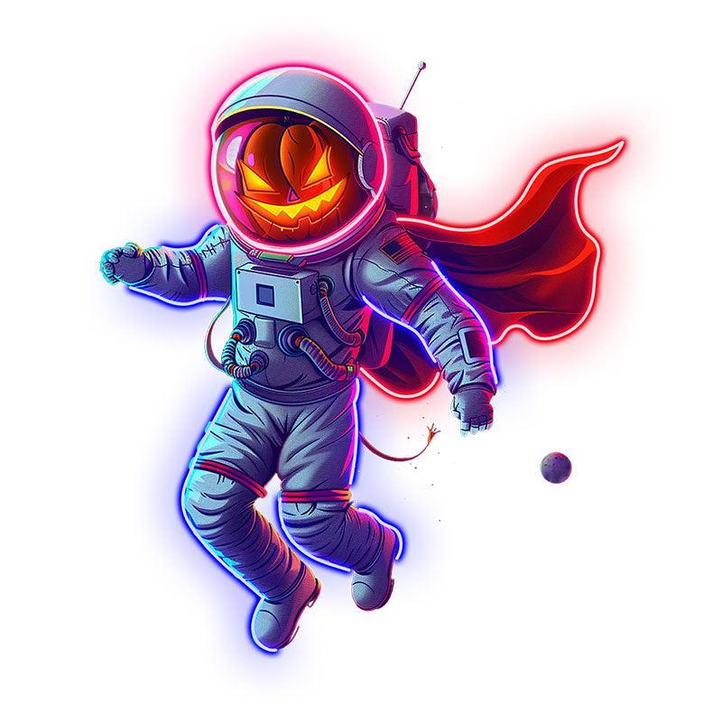 Astronaut Pumpkin Helmet Red Cloak LED neon sign product image