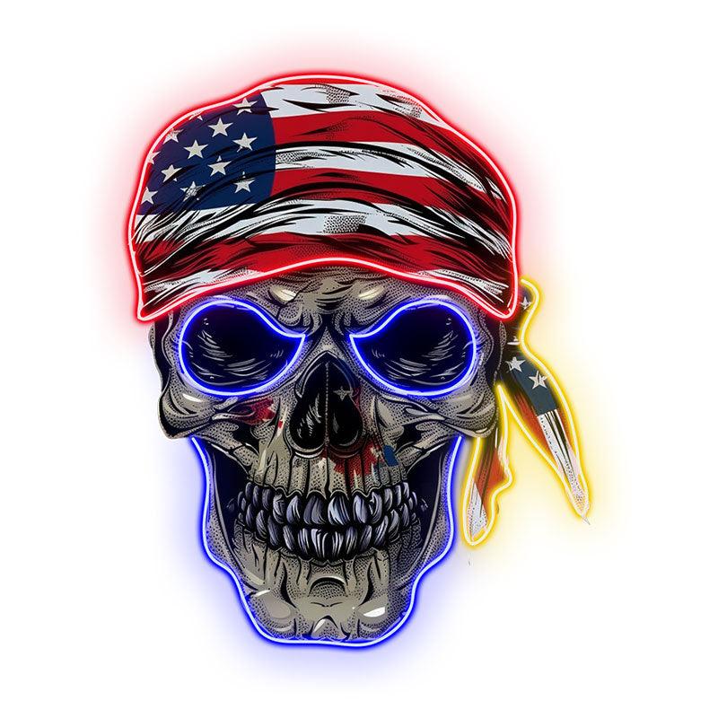 Patriotic Skull Halloween Light with LED neon sign product image