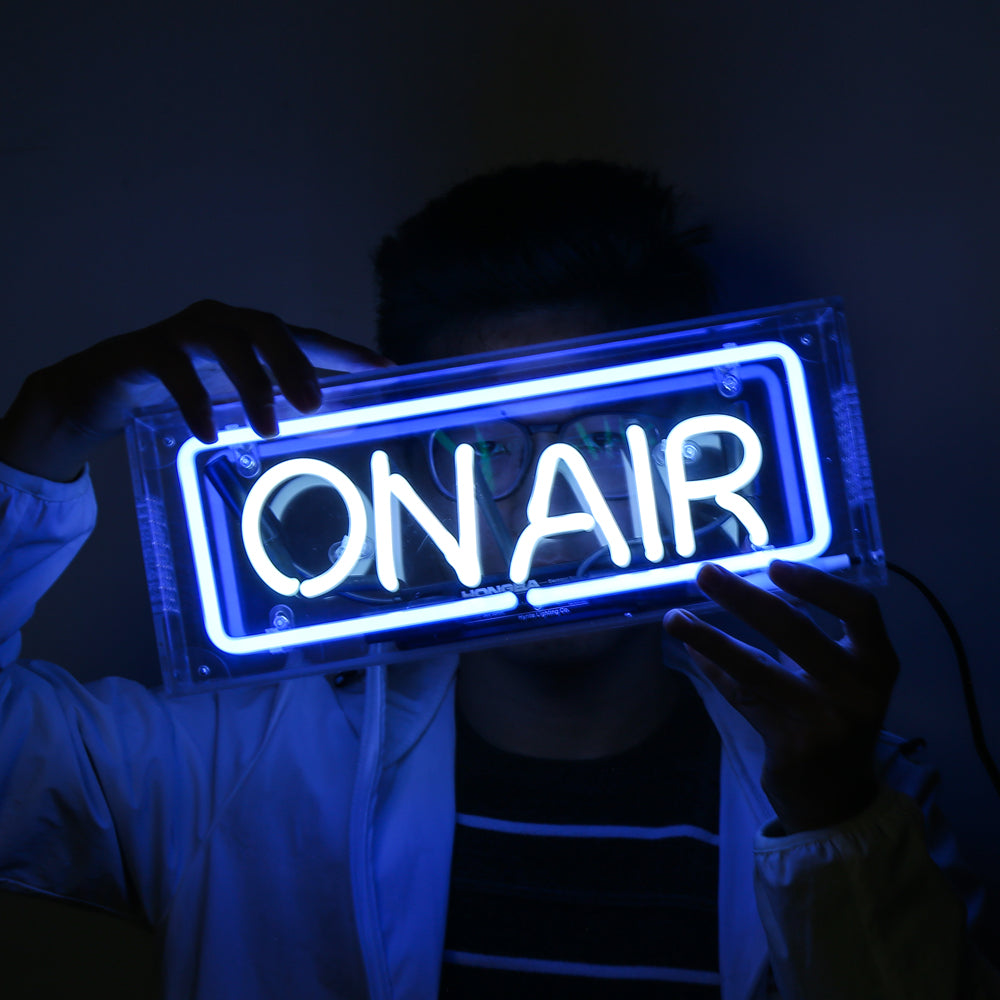 On Air" Ice Bule Lighting Table Box LED neon sign product image