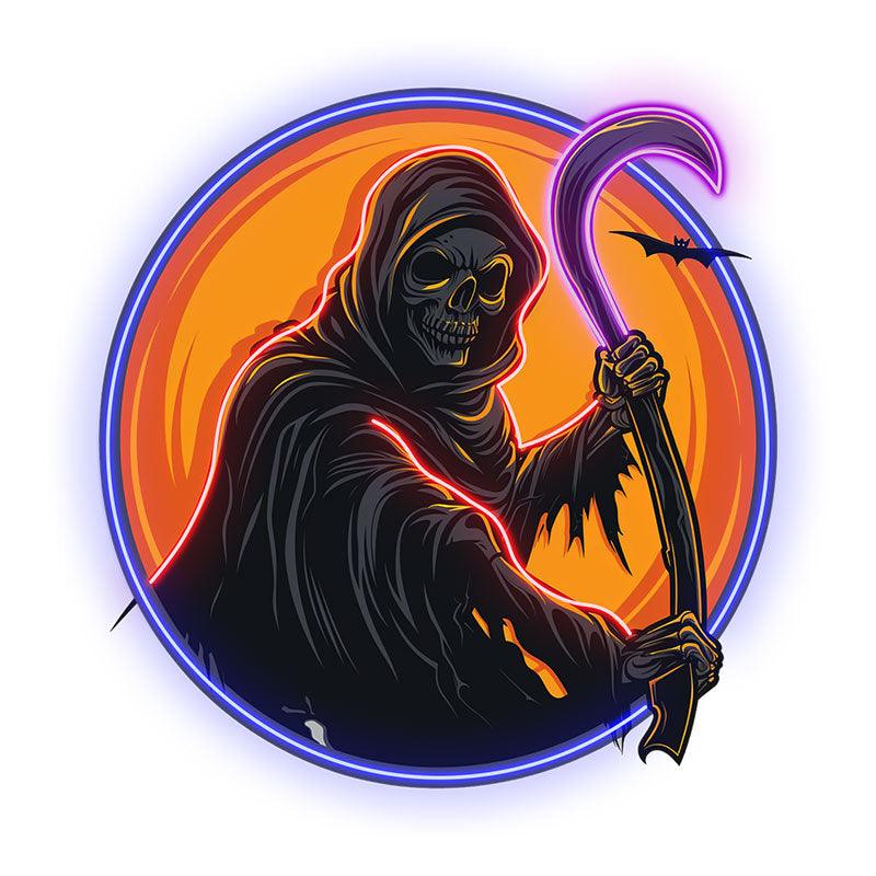 Round Light: Spooky Grim Reaper Ghost LED neon sign product image