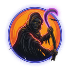 Round Light: Spooky Grim Reaper Ghost LED neon sign product image