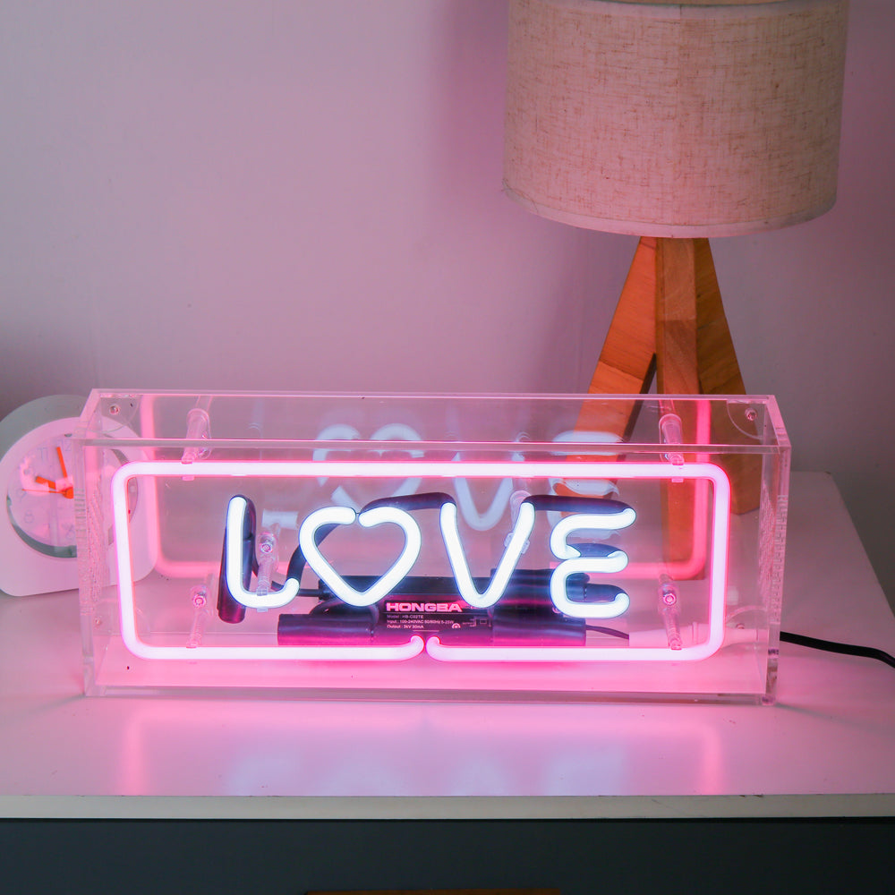 Pink Lighting"love" Table Box LED Neon LED neon sign product image
