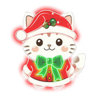 Cute Christmas Cat : Wearing a Red LED neon sign product image