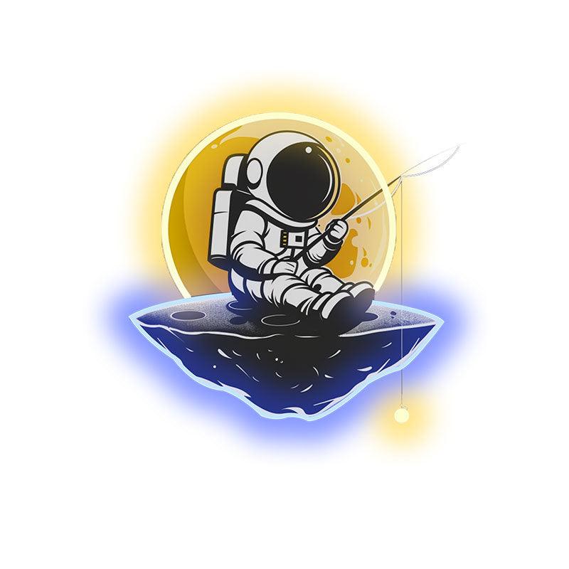 Astronaut Fishing Light - Whimsical LED neon sign product image