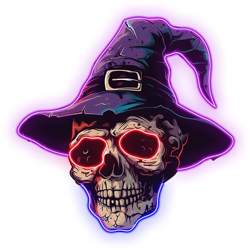 Spooky Skeleton in Wizard Hat and LED neon sign product image