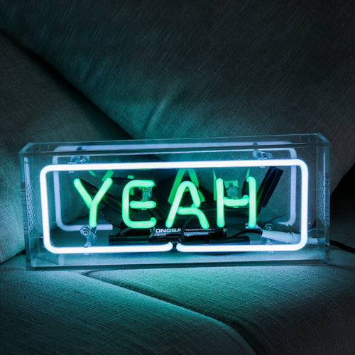 Yeah" with Green Lighting Table LED neon sign by NeonCS