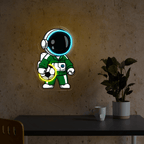Astronaut Playing Soccer Ball Artwork LED neon sign product image