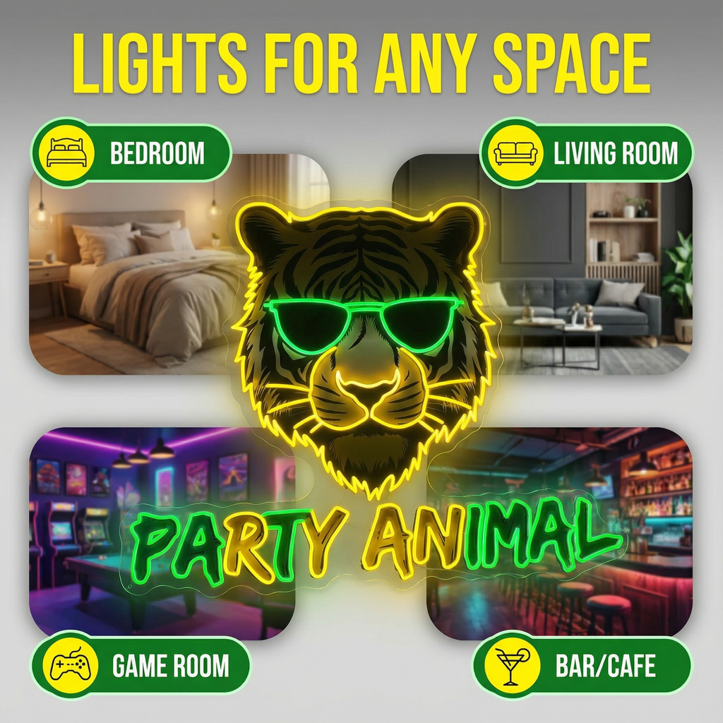 Custom "party Animal" Tiger - for Bar LED neon sign product image