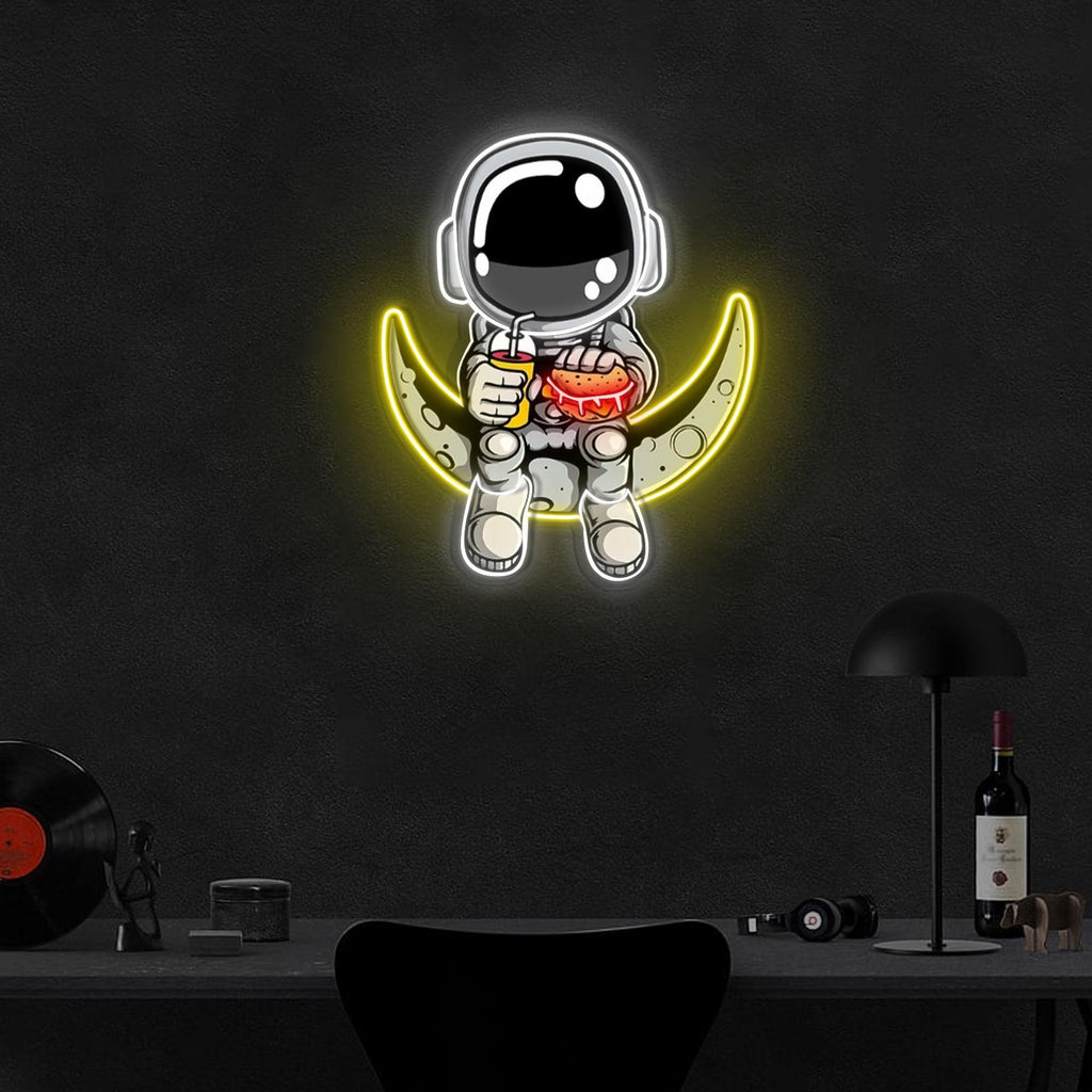 Astronaut Hamburger" Acrylic Artwork LED neon sign product image