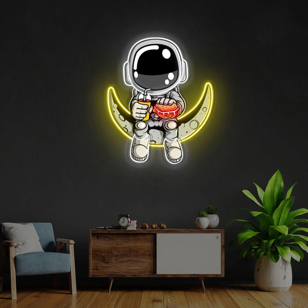 Astronaut Hamburger" Acrylic Artwork LED neon sign product image