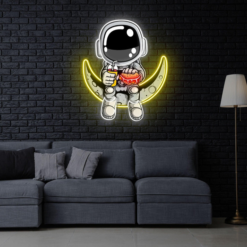 Astronaut Hamburger" Acrylic Artwork LED neon sign product image