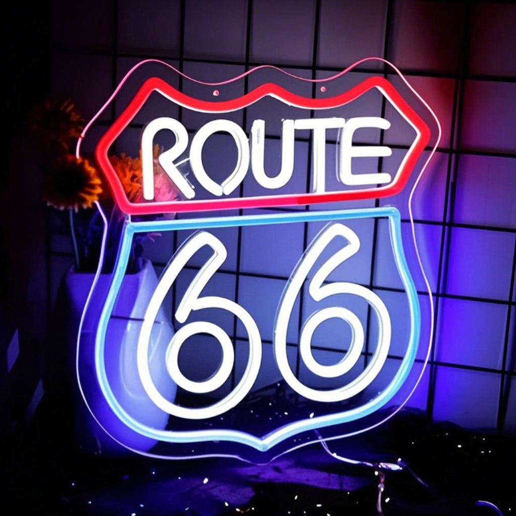 Historic Route 66 Home Art Man Cave LED neon sign product image