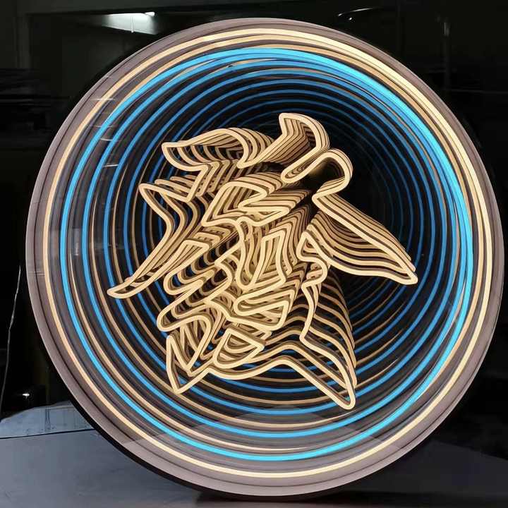Infinity Mirror Wall Art 3d Optical LED neon sign by NeonCS