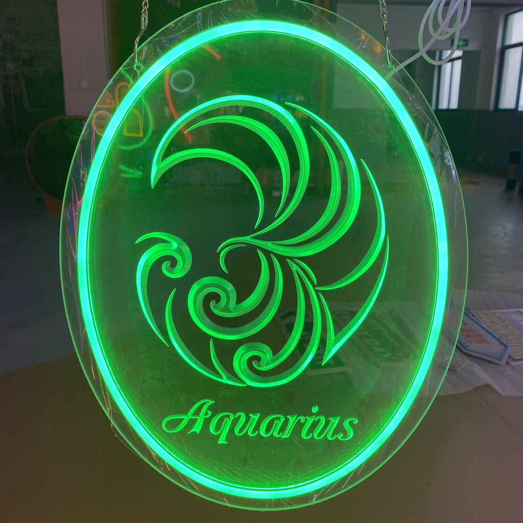 Aquarius Zodiac Sign - Vibrant LED neon sign by NeonCS
