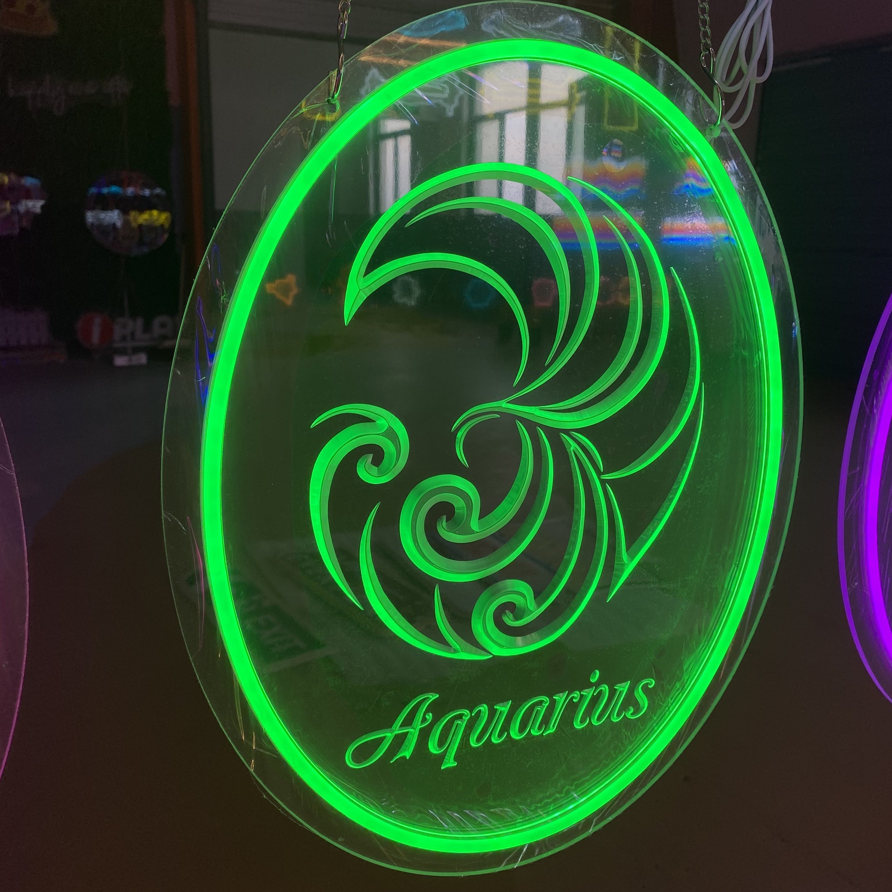 Aquarius Zodiac Sign - Vibrant LED neon sign product image