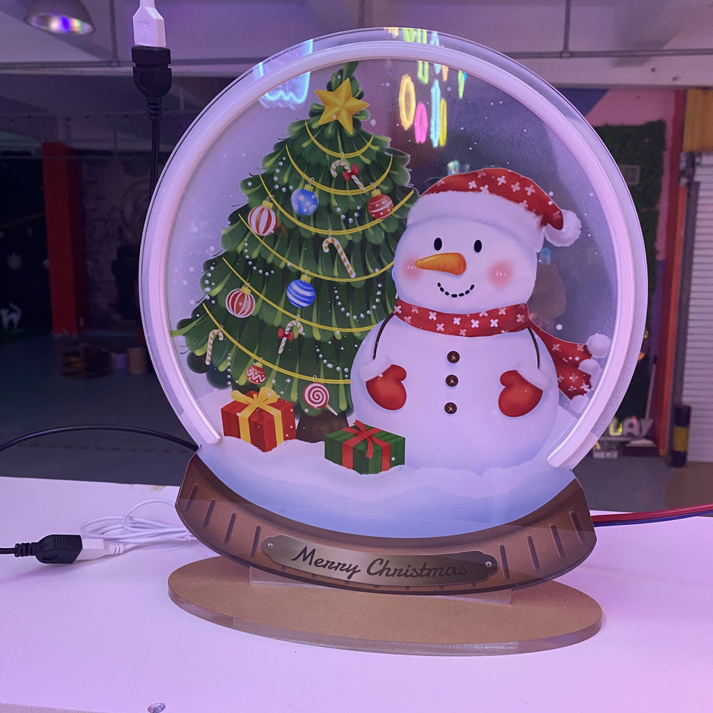 Snowman & Christmas Tree Crystal Ball LED neon sign product image