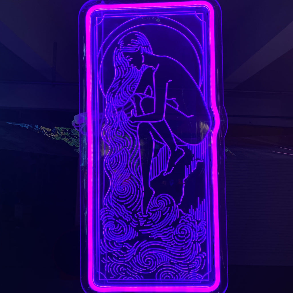Purple Aquarius Girl - Zodiac LED neon sign by NeonCS