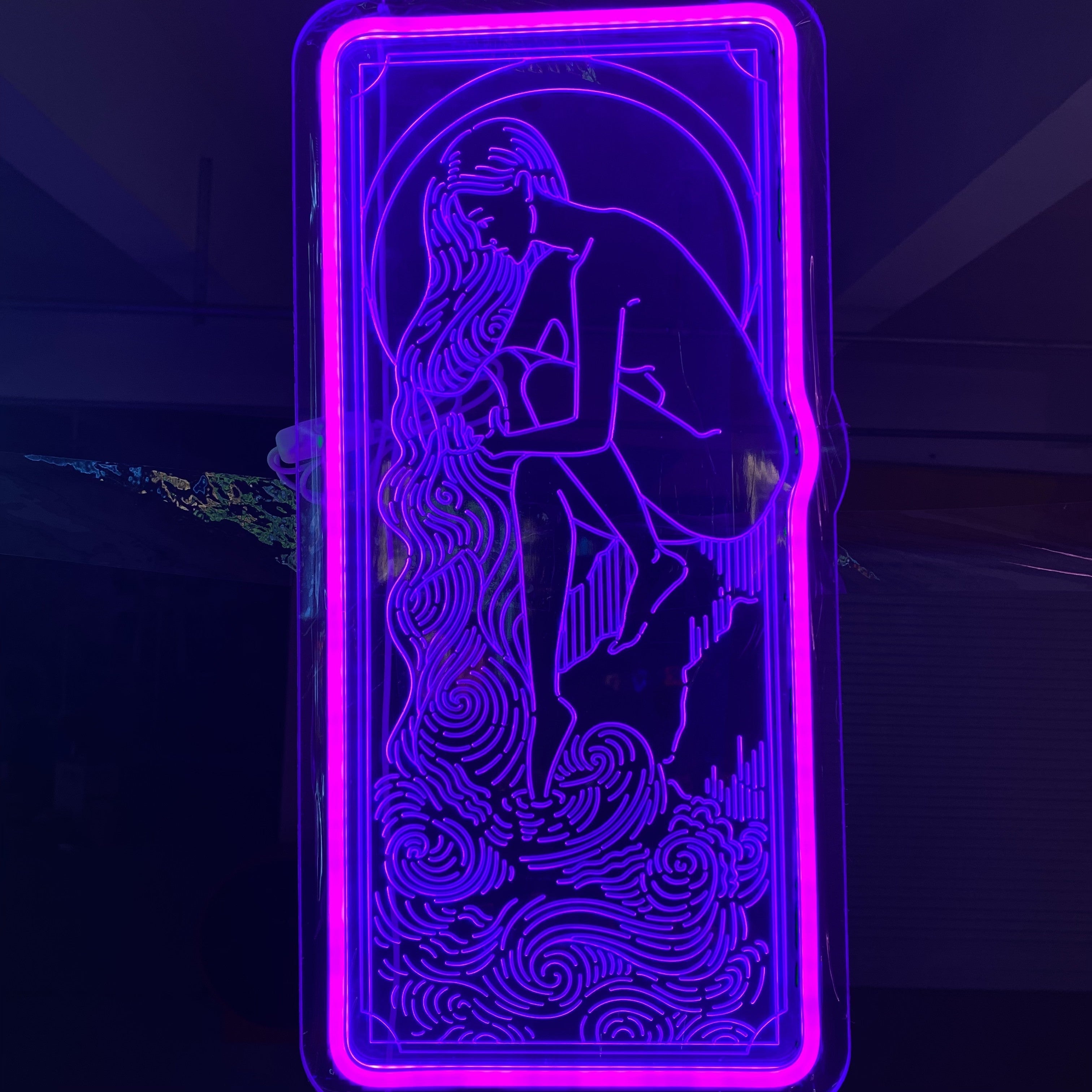 Purple Aquarius Girl - Zodiac LED neon sign by NeonCS