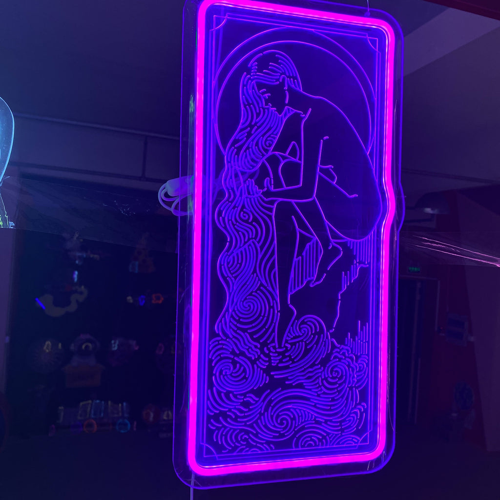Purple Aquarius Girl - Zodiac LED neon sign product image