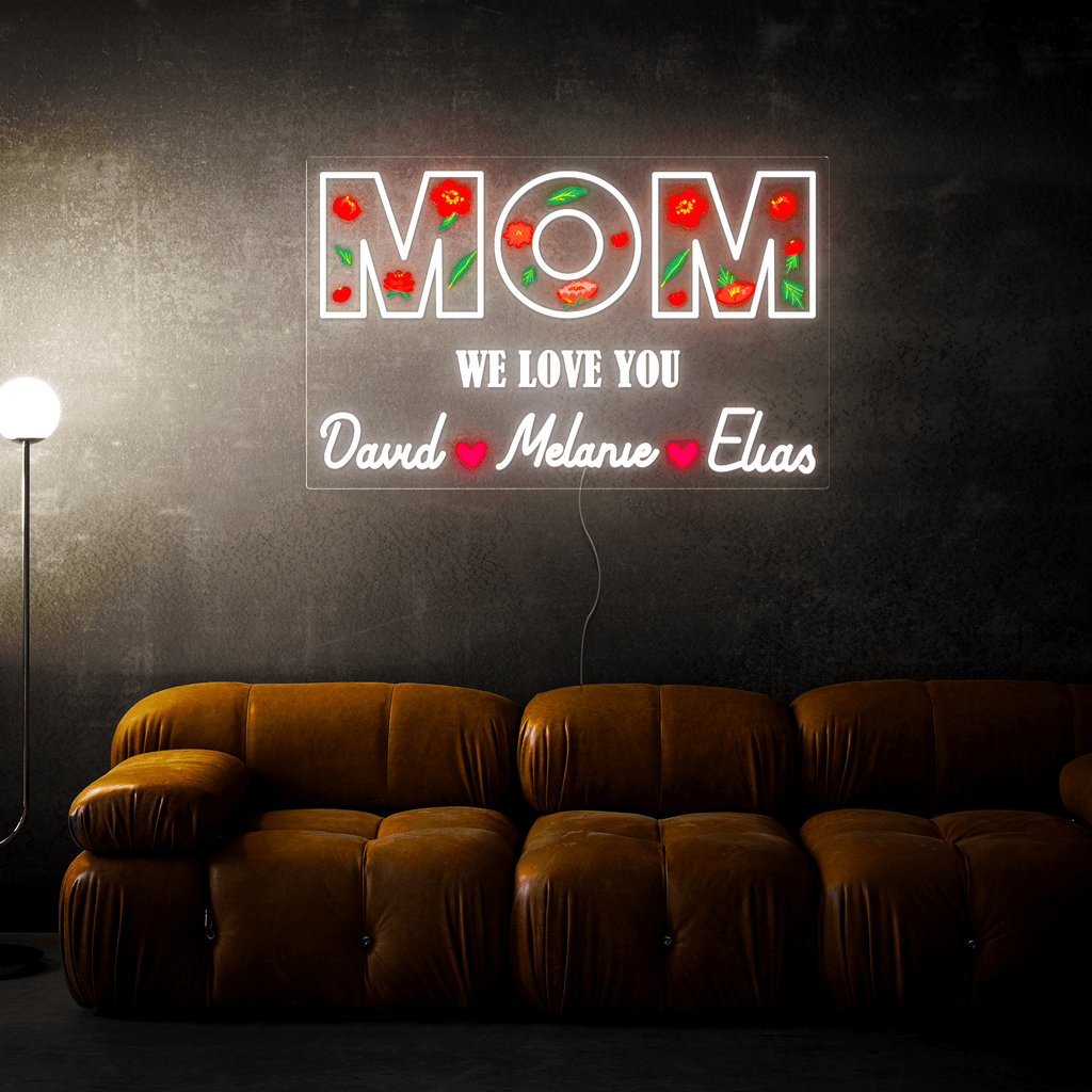 Personalized Flower Printed We Love LED neon sign product image