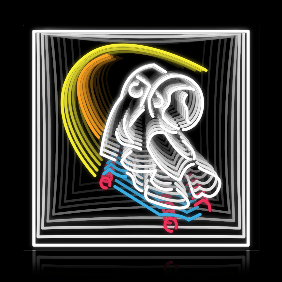Skateboarding Astronaut Infinity LED neon sign by NeonCS