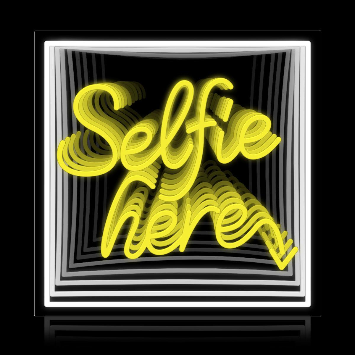 Selfie Here Infinity LED neon sign by NeonCS