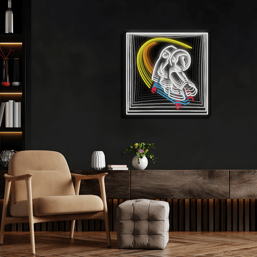 Skateboarding Astronaut Infinity LED neon sign product image