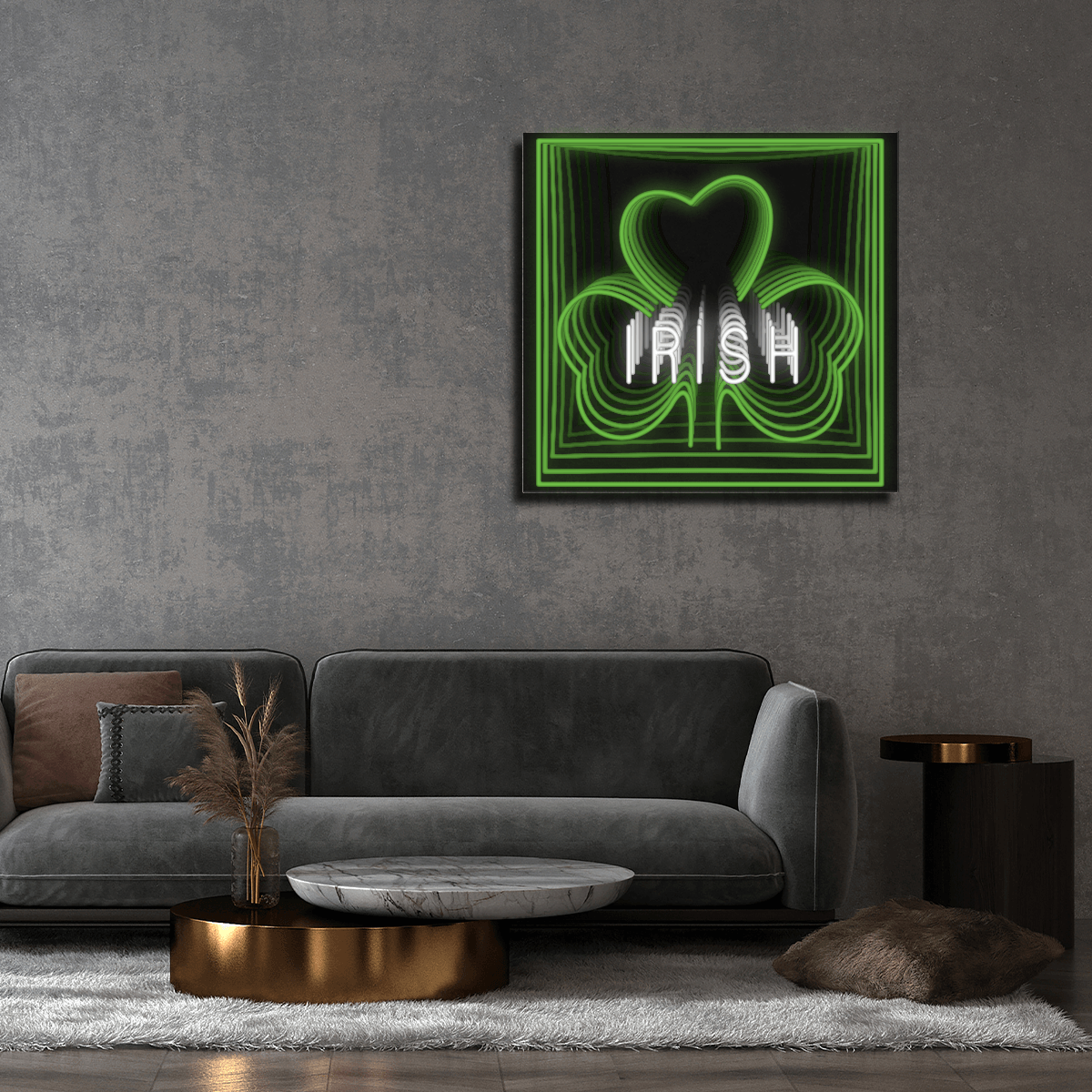 Irish Three Leaf Clover Infinity LED neon sign product image