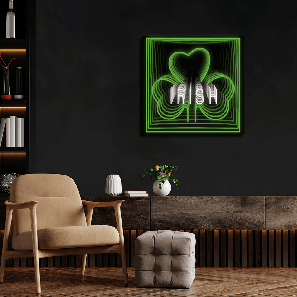 Irish Three Leaf Clover Infinity LED neon sign product image