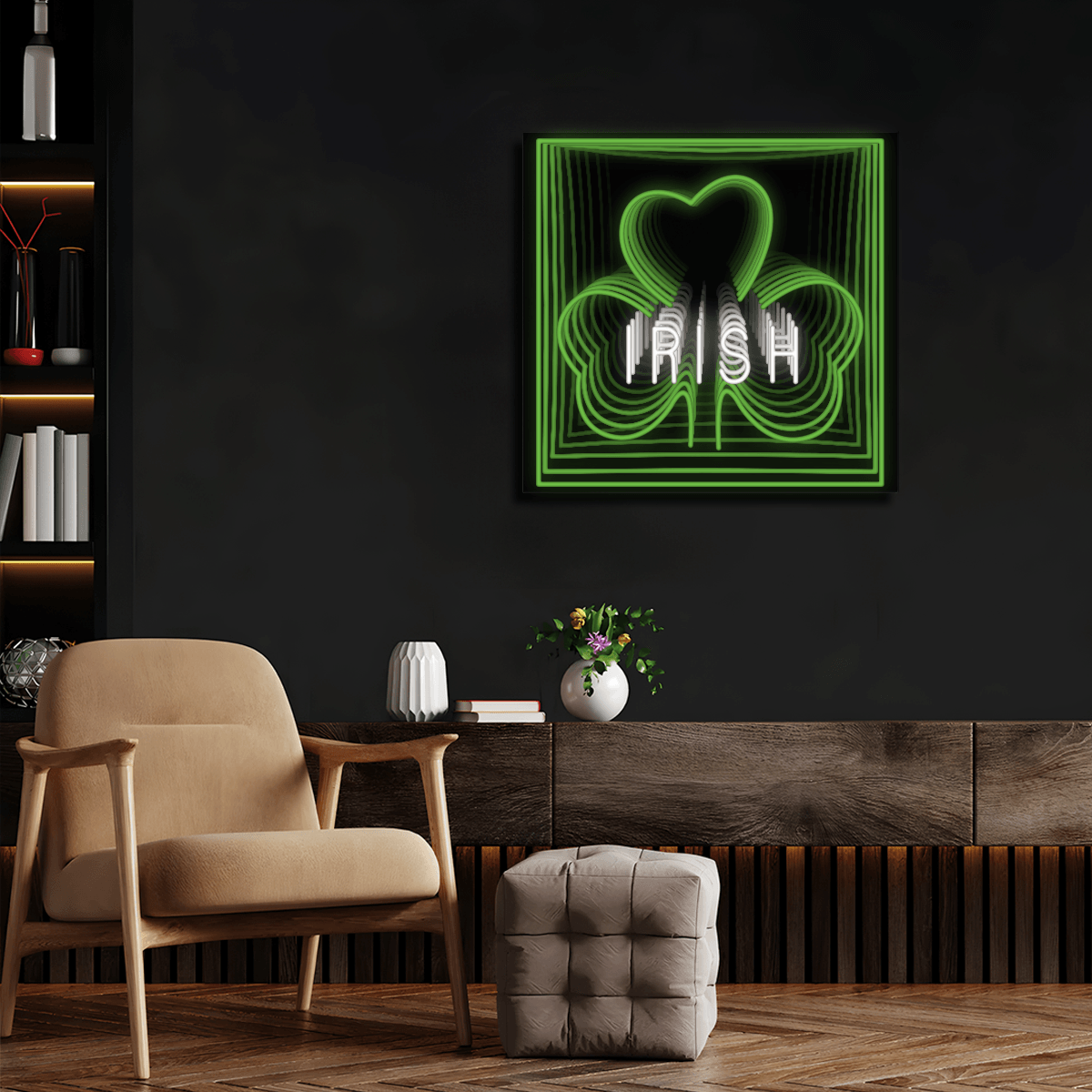 Irish Three Leaf Clover Infinity LED neon sign product image