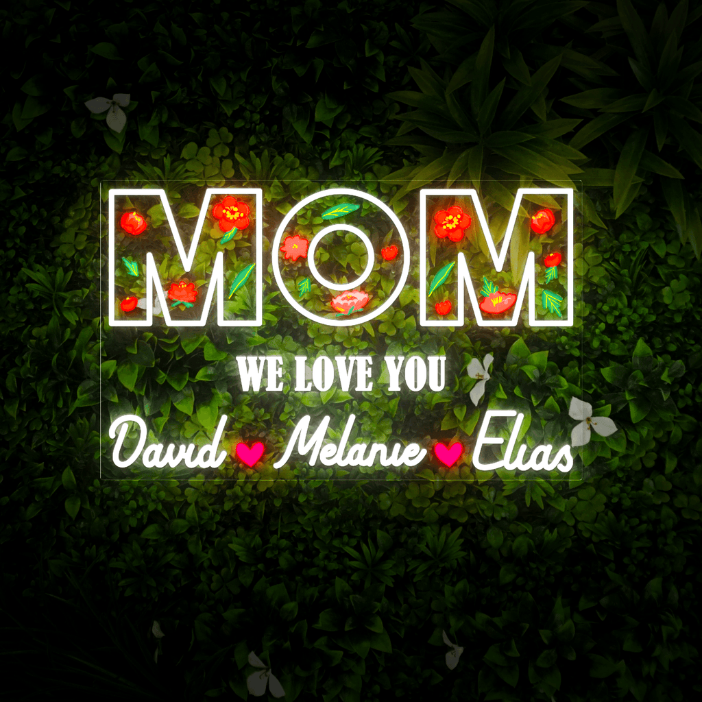 Personalized Flower Printed We Love LED neon sign product image