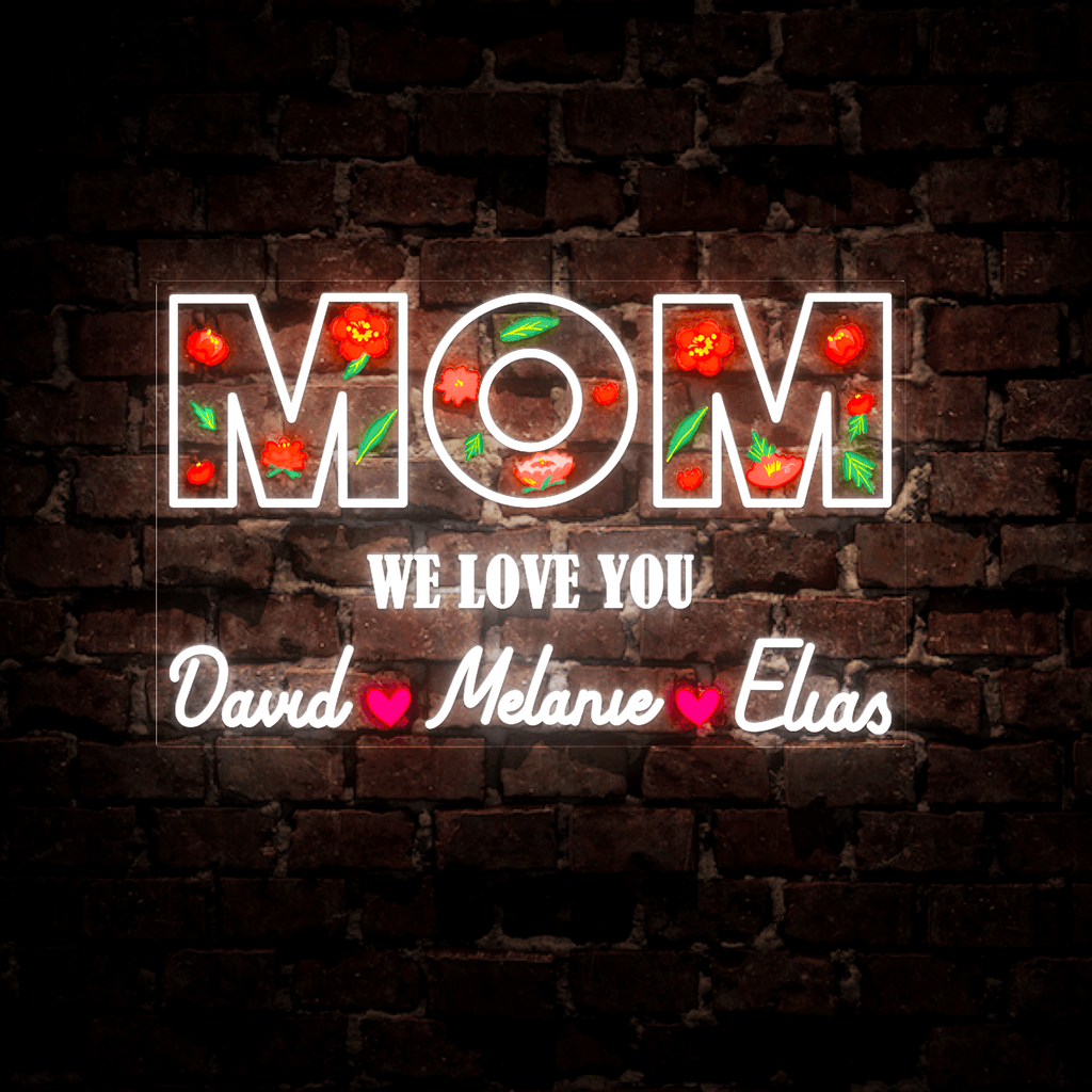 Personalized Flower Printed We Love LED neon sign product image