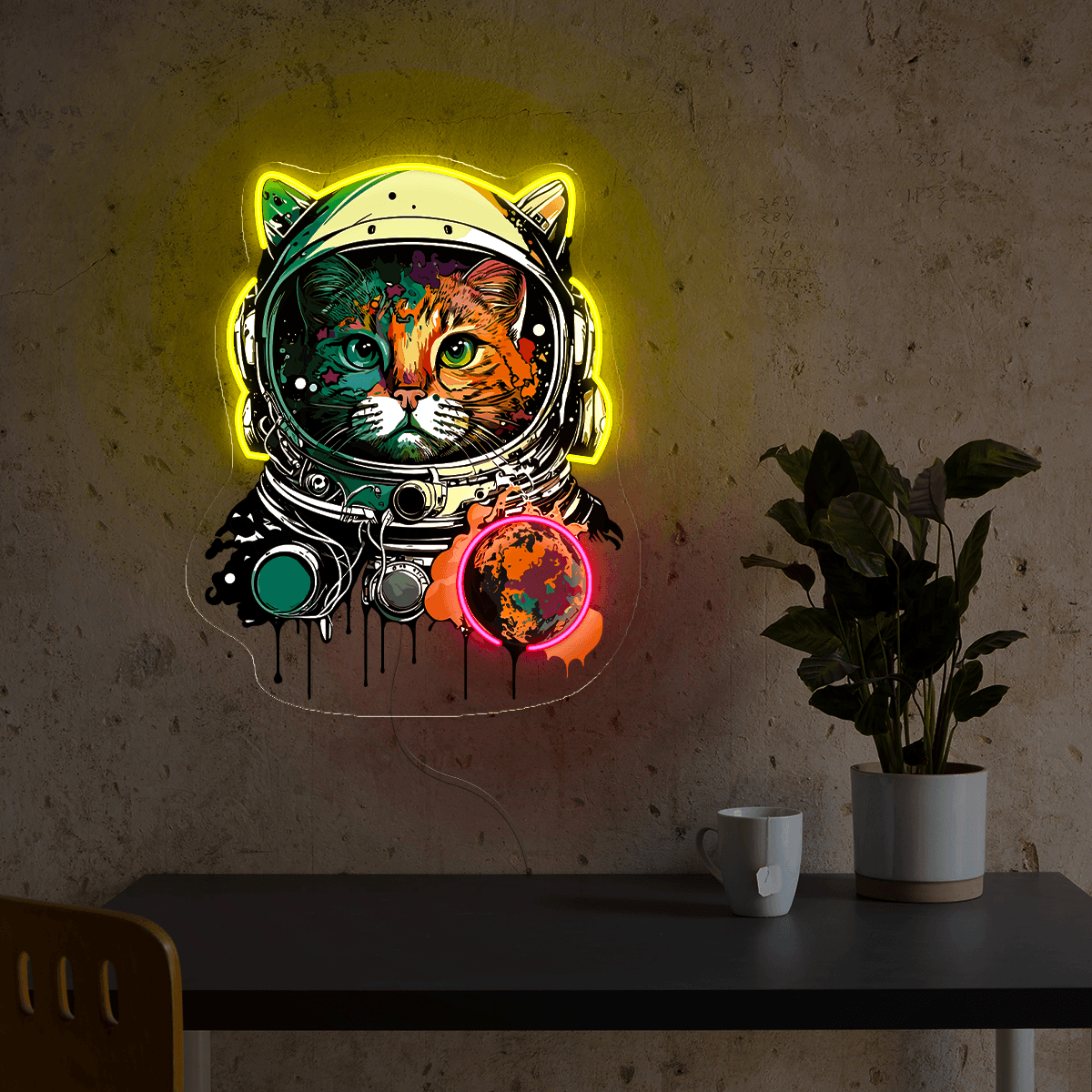 Cat Astronaut Artwork LED neon sign product image
