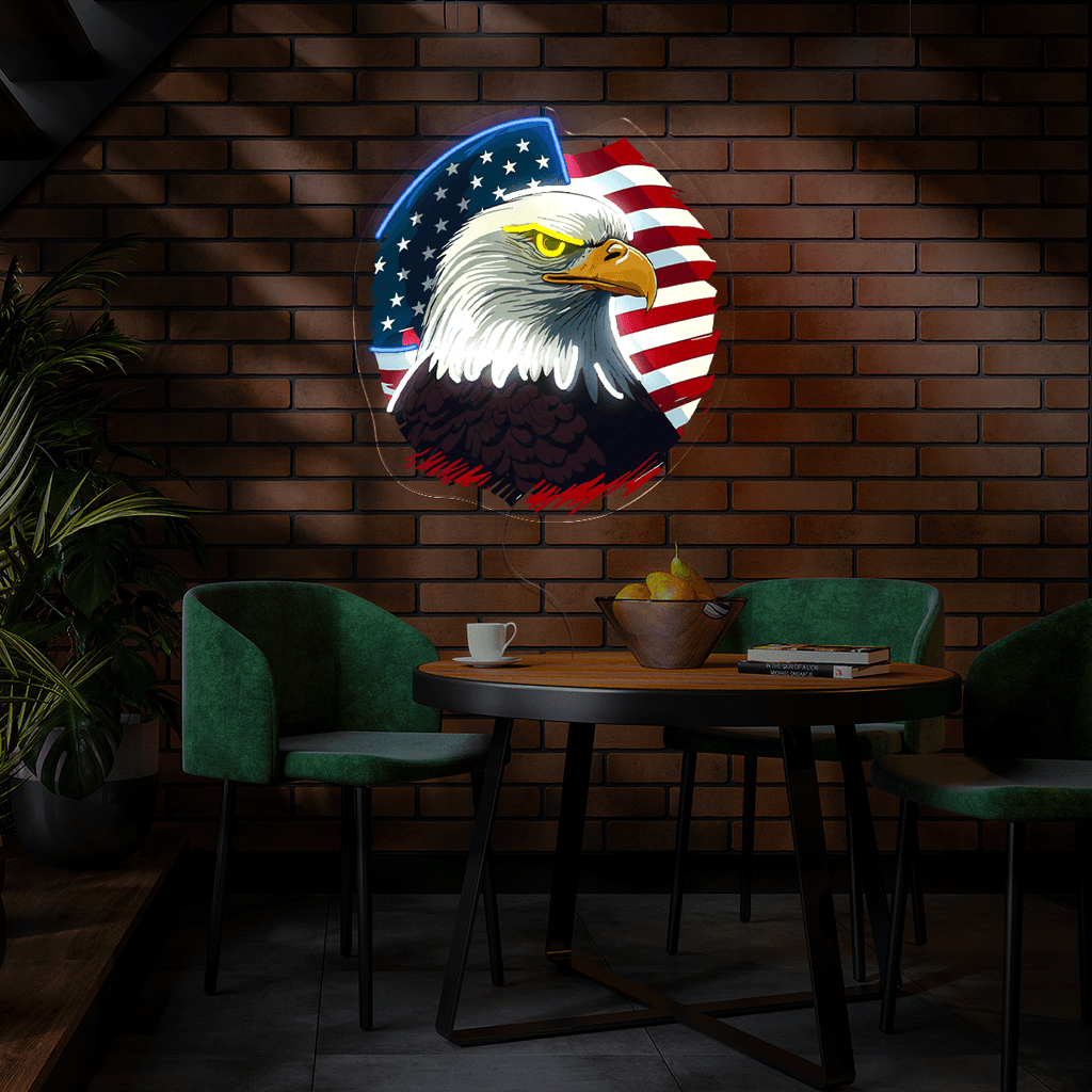 American Flag and Eagle Artwork LED neon sign product image
