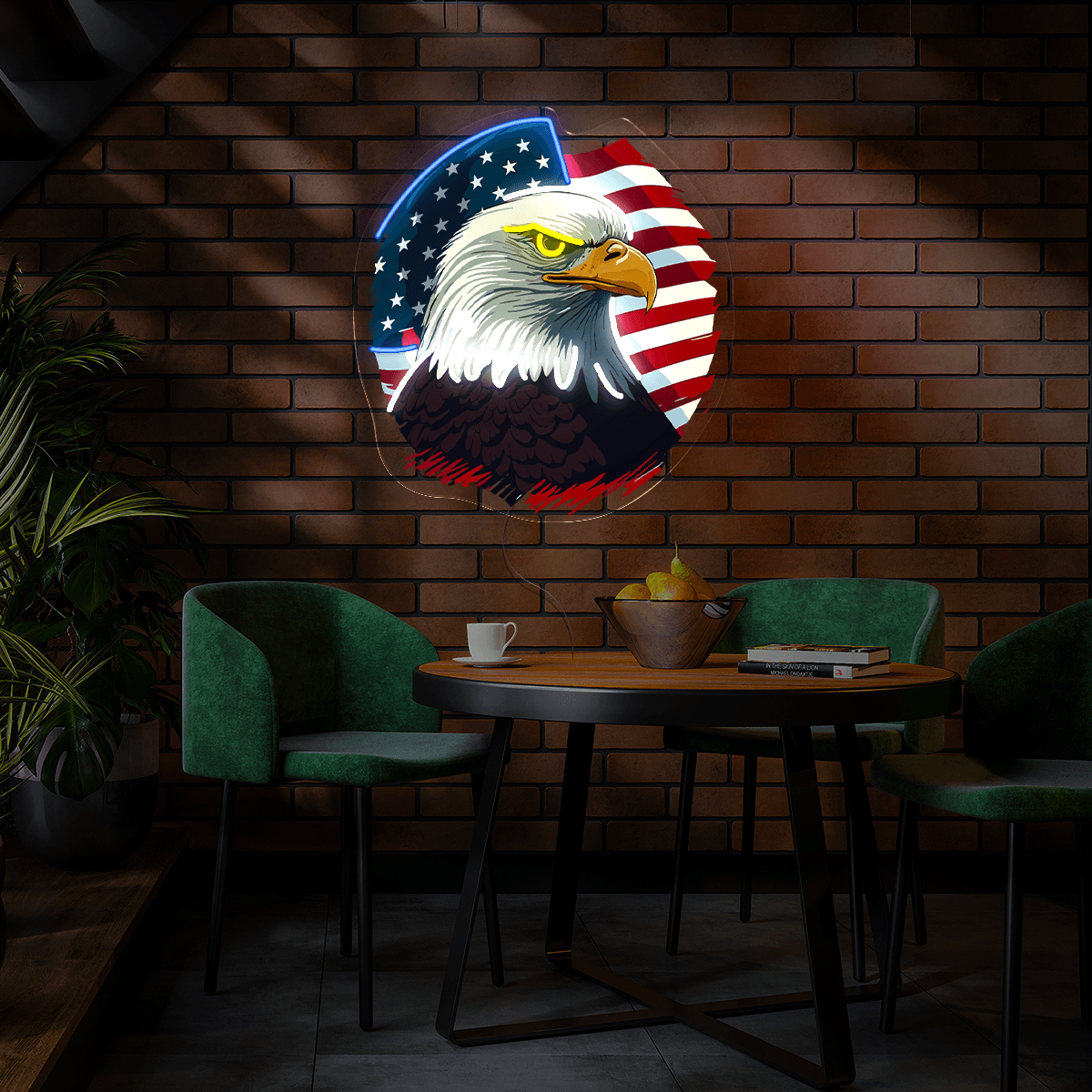 American Flag and Eagle Artwork LED neon sign product image