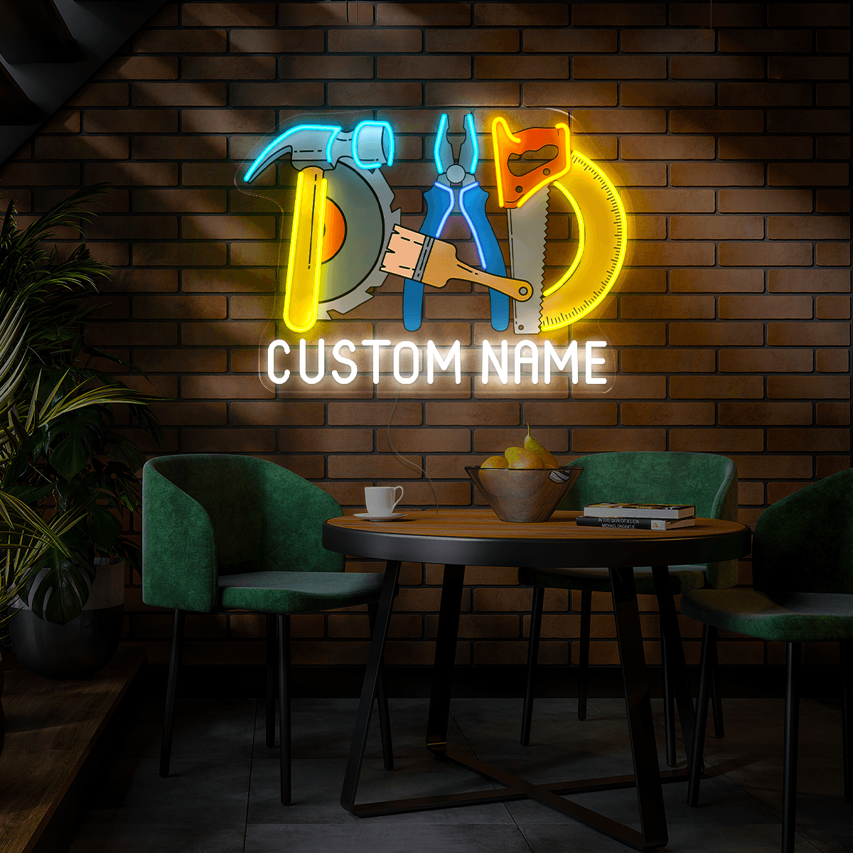 Personalized Dad's Hand Tools Artwork LED neon sign product image
