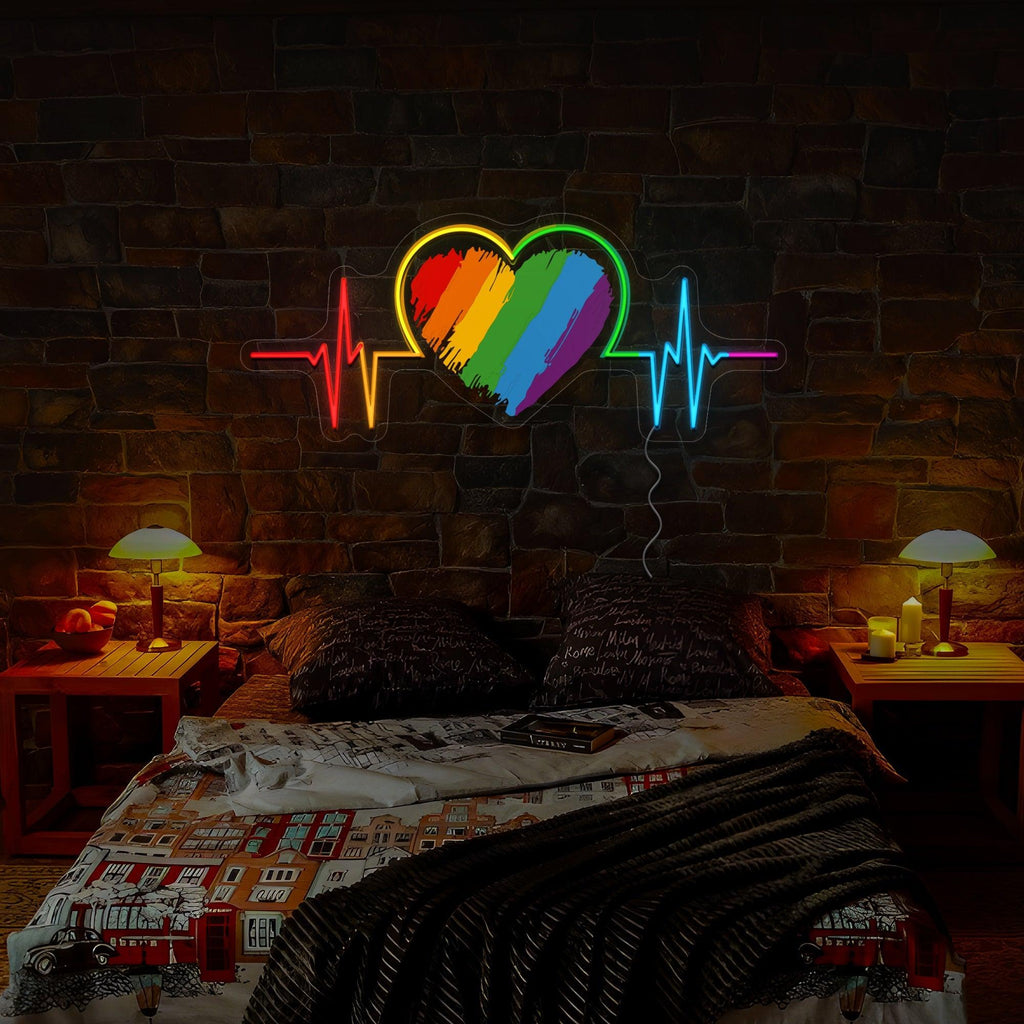 Pride Month Heartbeat Artwork LED neon sign product image
