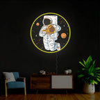 Astronaut in Space Pouring Coffee LED neon sign product image