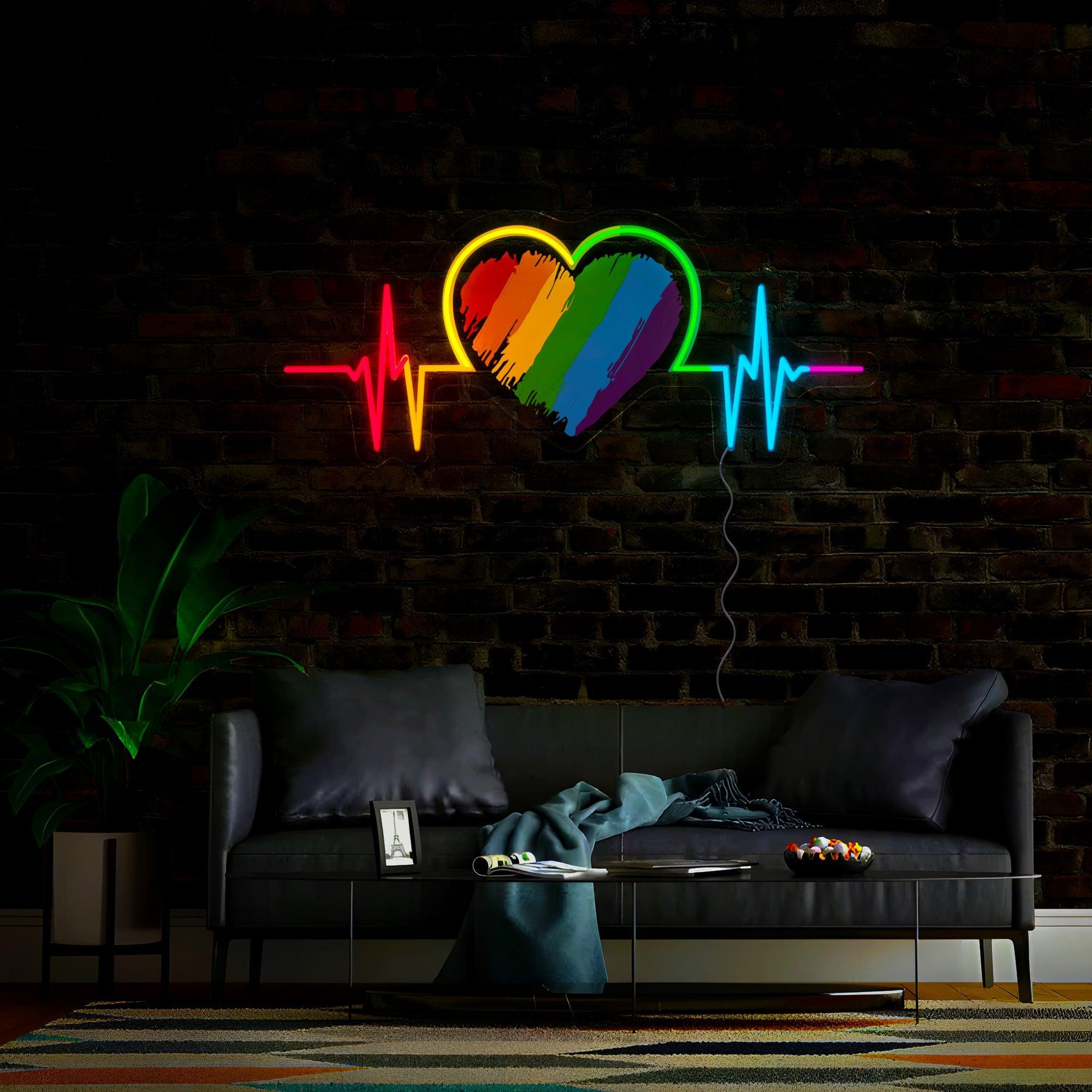 Pride Month Heartbeat Artwork LED neon sign product image