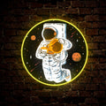 Astronaut in Space Pouring Coffee LED neon sign by NeonCS
