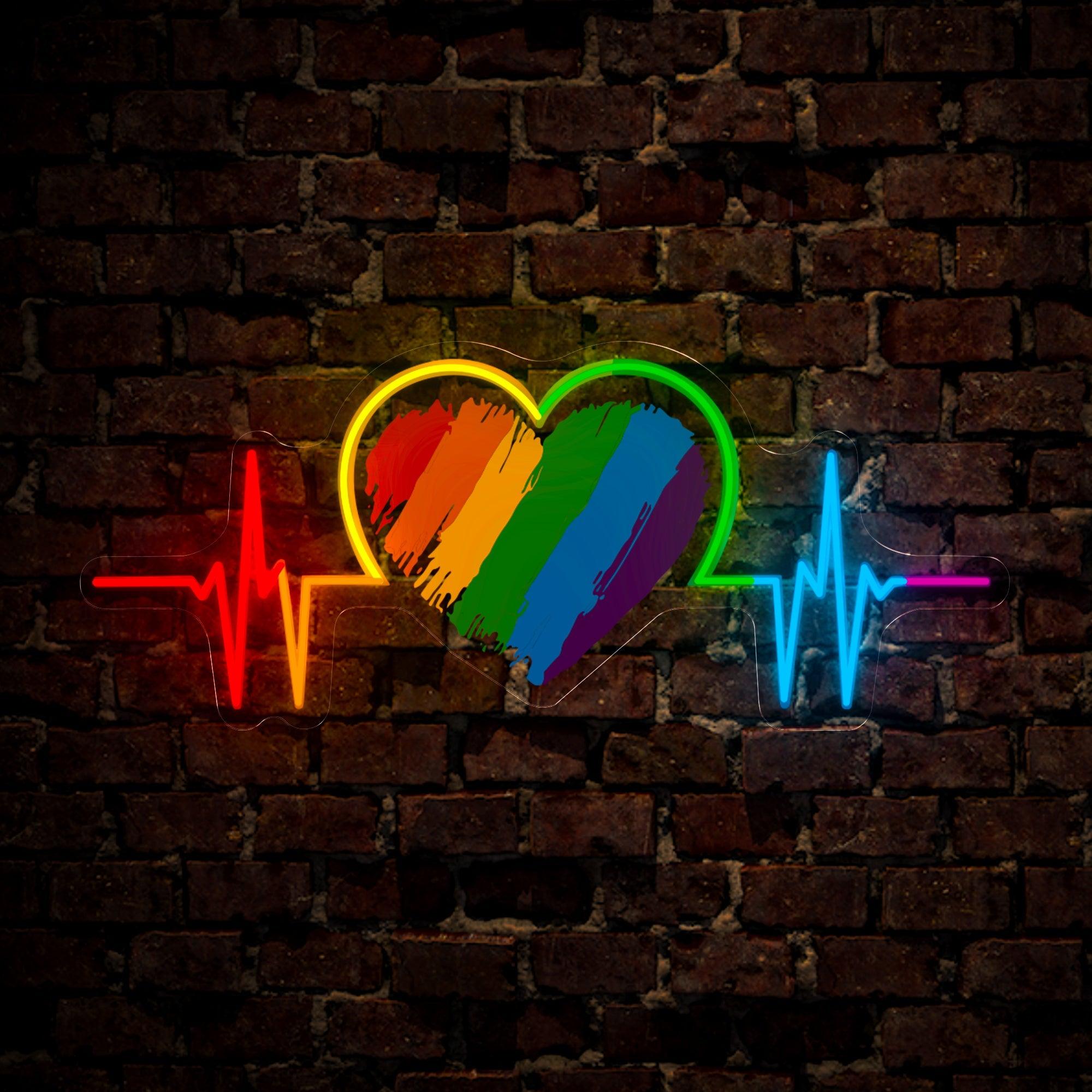 Pride Month Heartbeat Artwork LED neon sign by NeonCS