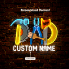 Personalized Dad's Hand Tools Artwork LED neon sign by NeonCS
