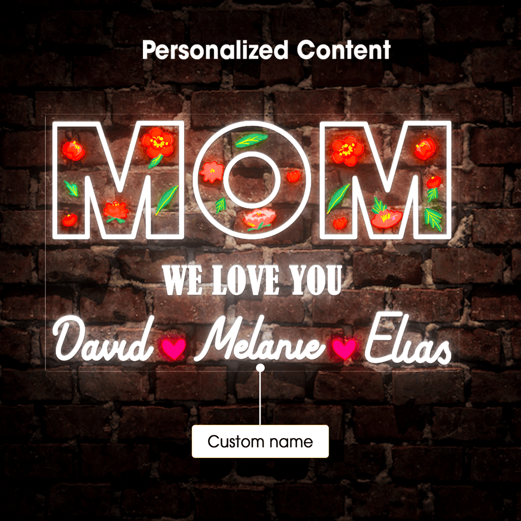 Personalized Flower Printed We Love LED neon sign by NeonCS