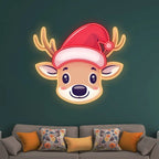 Reindeer Christmas Print Art - Cute LED neon sign product image