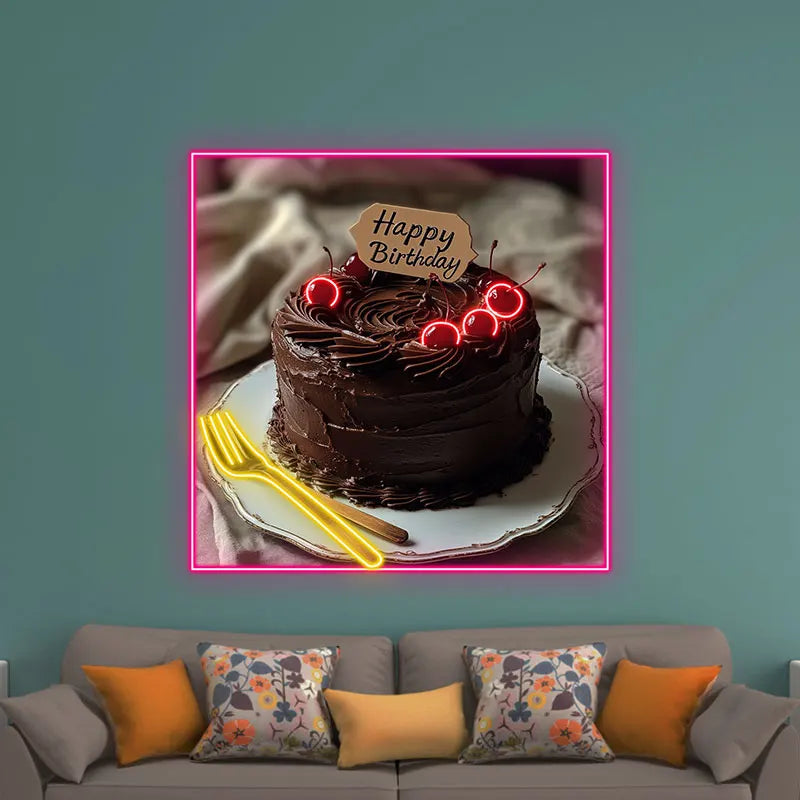 Chocolate Birthday Cake Perfect LED neon sign product image